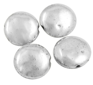 Lot de 25 perles lentilles en metal couleur argent tibetain-9.5mm